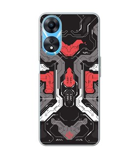 Funda para [ OPPO A78 5G ] Dibujo Gamers [ Cyberpunk Rojo y Grises ] de Silicona Flexible para Smartphone