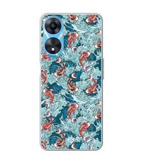 Funda para [ OPPO A78 5G ] Dibujo Japones [ Peces Koi ] de Silicona Flexible para Smartphone 