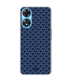 Funda para [ OPPO A78 5G ] Dibujo Japones [ Patron Abstracto Loto Azul ] de Silicona Flexible 