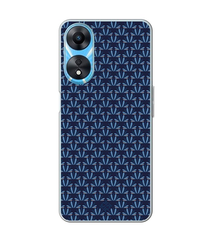 Funda para [ OPPO A78 5G ] Dibujo Japones [ Patron Abstracto Loto Azul ] de Silicona Flexible 