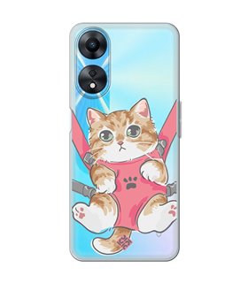 Funda para [ OPPO A78 5G ] Dibujo Mascotas [ Gatito Colgante ] de Silicona Flexible