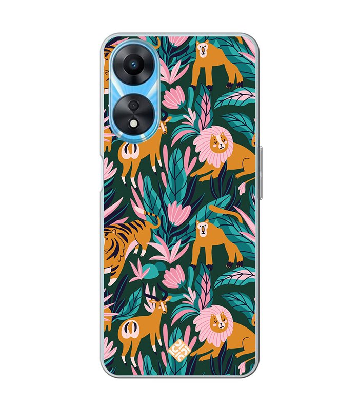 Funda para [ OPPO A78 5G ] Dibujo Mascotas [ Estampado Animales de Selva ] de Silicona Flexible