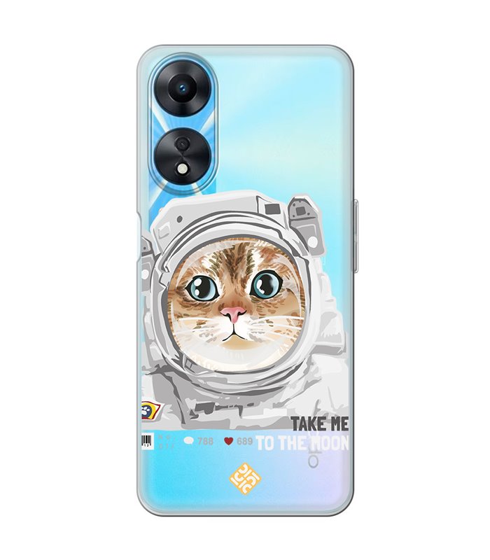 Funda para [ OPPO A78 5G ] Dibujo Mascotas [ Gato Astronauta - Take Me To The Moon ] 