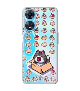 Funda para [ OPPO A78 5G ] Dibujo Mascotas [ Gatos en Cajas ] de Silicona Flexible para Smartphone 