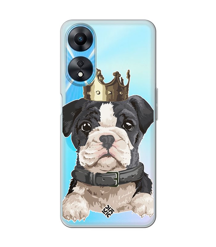 Funda para [ OPPO A78 5G ] Dibujo Mascotas [ Perrito King ] de Silicona Flexible para Smartphone 