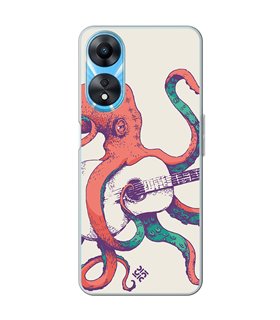 Funda para [ OPPO A78 5G ] Diseño Música [ Pulpo Tocando la Guitarra ] de Silicona Flexible