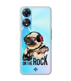 Funda para [ OPPO A78 5G ] Diseño Música [ Pug Perro con Auriculares ] de Silicona Flexible