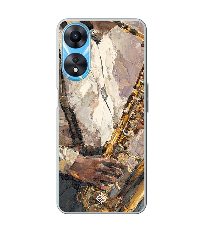 Funda para [ OPPO A78 5G ] Diseño Música [ Pintura - Tocando el Saxofón ] de Silicona Flexible