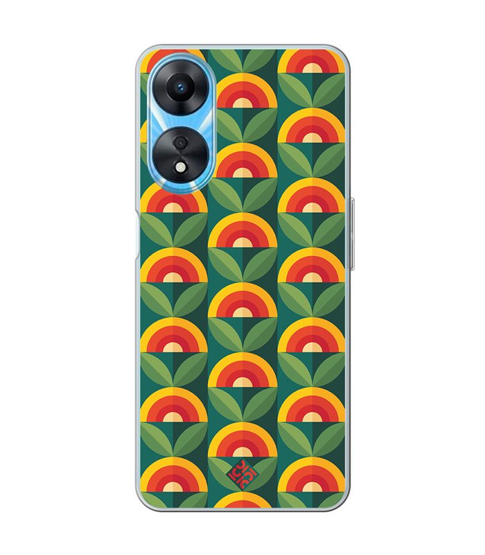 Funda para [ OPPO A78 5G ] Dibujos Retro [ Diseño Flor - Retro ] de Silicona Flexible