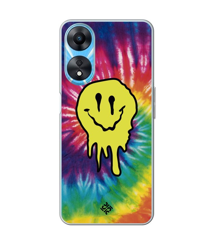 Funda para [ OPPO A78 5G ] Dibujo Tendencias [ Sonrisa Smile Swirl Abstracto ] de Silicona