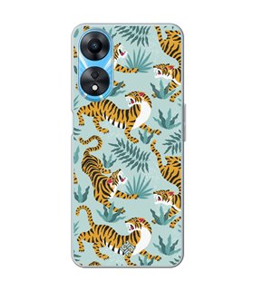 Funda para [ OPPO A78 5G ] Dibujo Tendencias [ Estampado de Tigres ] de Silicona Flexible para Smartphone 