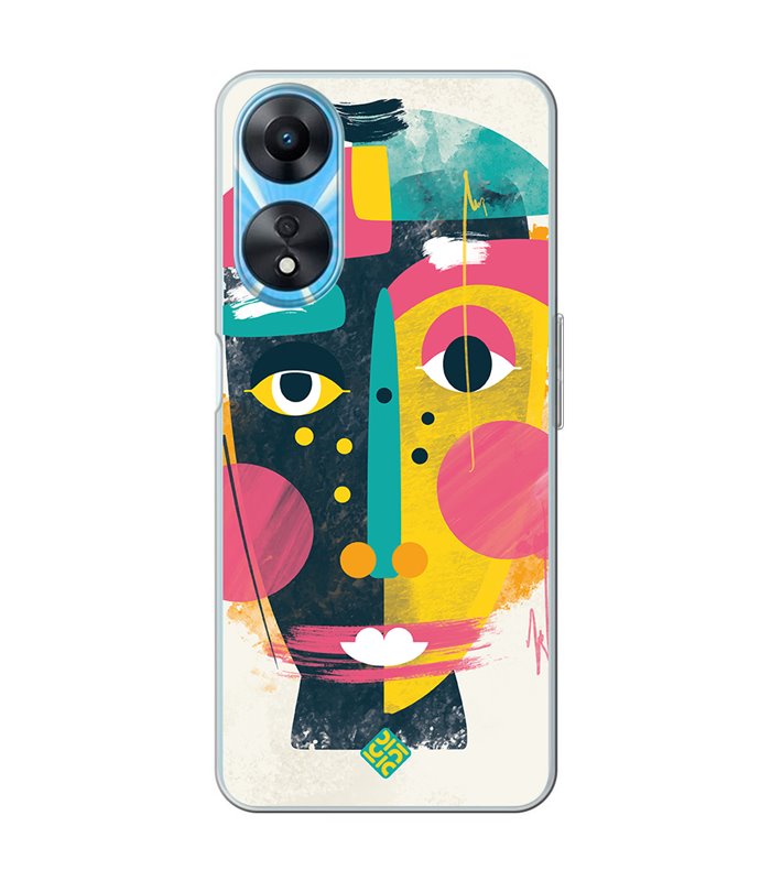 Funda para [ OPPO A78 5G ] Dibujo Auténtico [ Ilustración de Arte de Pared Abstracción de Retrato Facial ] 