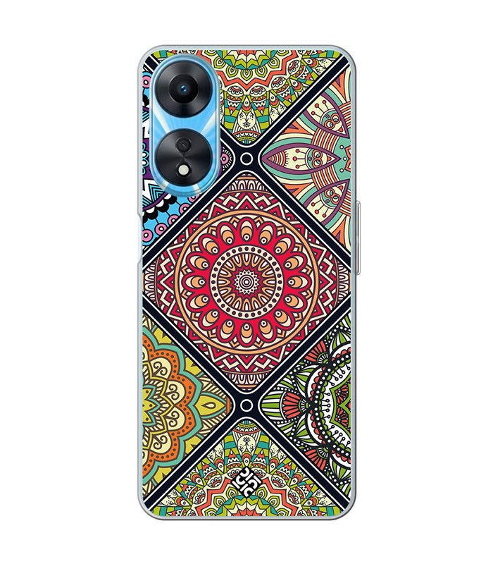 Funda para [ OPPO A78 5G ] Dibujo Auténtico [ Motivos Mandala ] de Silicona Flexible para Smartphone 