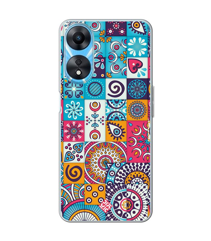 Funda para [ OPPO A78 5G ] Dibujo Auténtico [ Collage Mosaico Mandala ] de Silicona Flexible