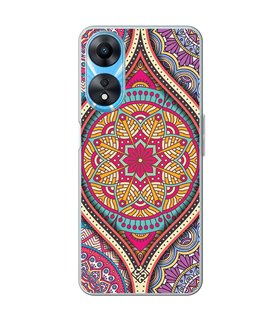 Funda para [ OPPO A78 5G ] Dibujo Auténtico [ Baldosa de Teja Mandala ] de Silicona Flexible