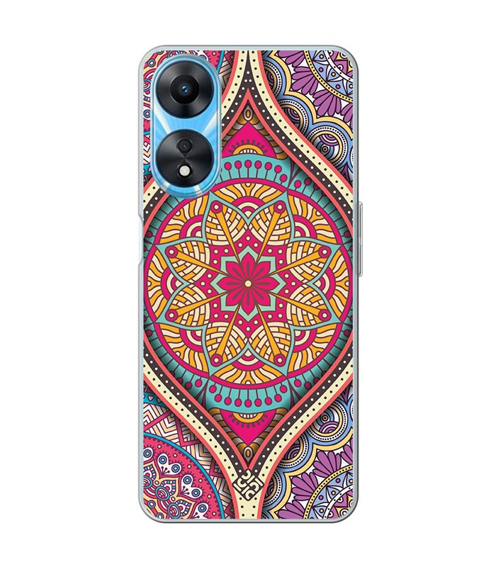 Funda para [ OPPO A78 5G ] Dibujo Auténtico [ Baldosa de Teja Mandala ] de Silicona Flexible