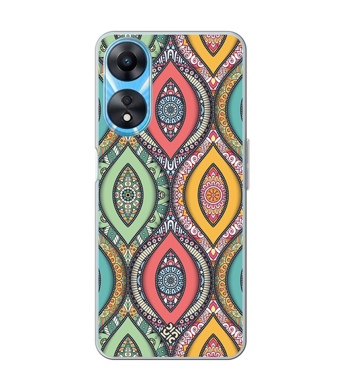 Funda para [ OPPO A78 5G ] Dibujo Auténtico [ Ojo de Hamsa Mandala ] de Silicona Flexible