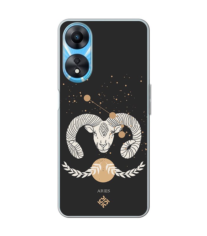 Funda para [ OPPO A78 5G ] Dibujo Zodiaco [ Signo Zodiacal - Aries ] de Silicona Flexible para Smartphone 