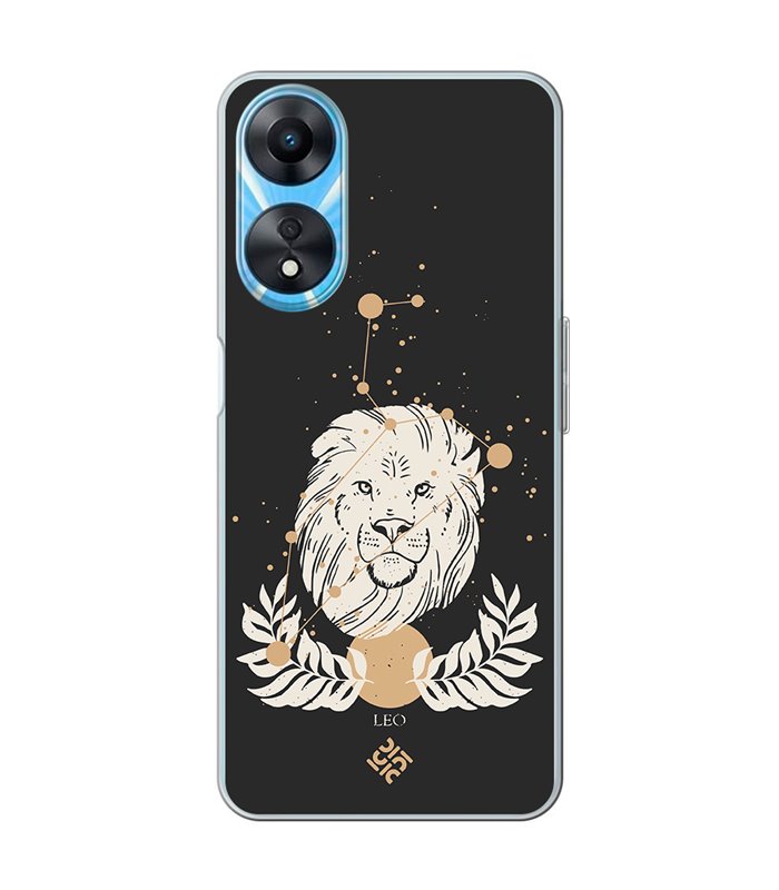 Funda para [ OPPO A78 5G ] Dibujo Zodiaco [ Signo Zodiacal - Leo ] de Silicona Flexible para Smartphone 