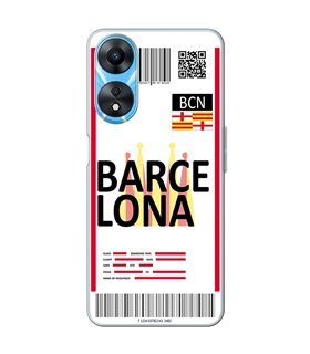 Funda para [ OPPO A78 5G ] Billete de Avión [ Barcelona ] de Silicona Flexible para Smartphone 