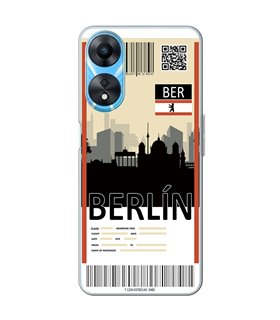 Funda para [ OPPO A78 5G ] Billete de Avión [ Berlín ] de Silicona Flexible para Smartphone 