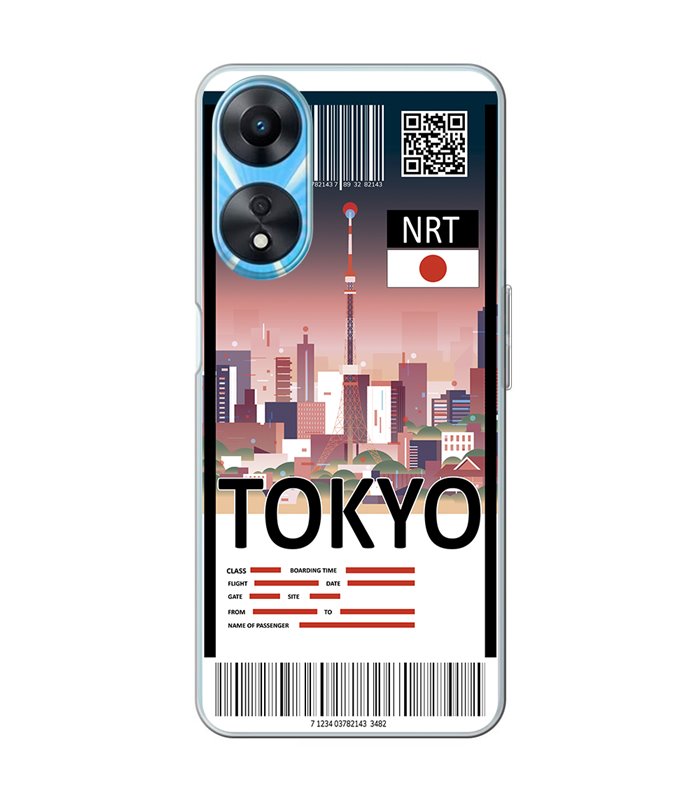 Funda para [ OPPO A78 5G ] Billete de Avión [ Tokio ] de Silicona Flexible para Smartphone 