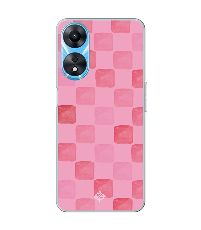 Funda para [ OPPO A78 5G ] Color del Año Magenta [ Checkerboard Magenta - Patrón de Cuadrados - Estilo Acuarela ] 