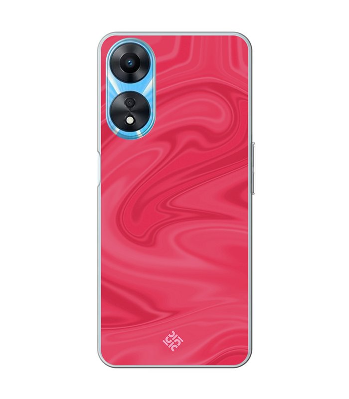 Funda para [ OPPO A78 5G ] Color del Año Magenta [ Seda - Patrón de Seda ] de Silicona Flexible para Smartphone