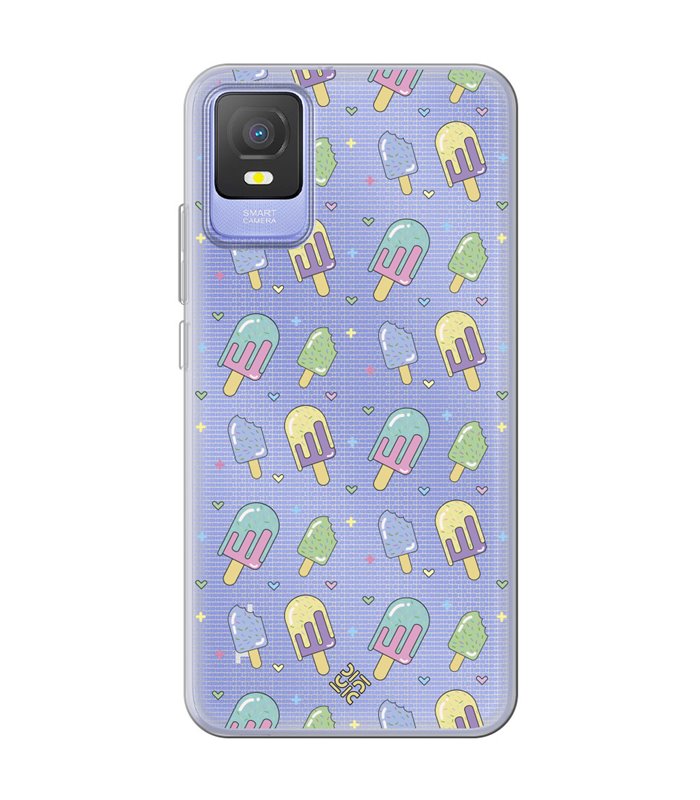 Funda para [ TCL 403 ] Dibujo Auténtico [ Polos ] de Silicona Flexible para Smartphone