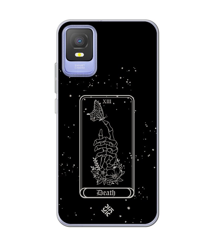 Funda para [ TCL 403 ] Dibujo Esotérico [ Carta del Tarot -  Death ] de Silicona Flexible para Smartphone