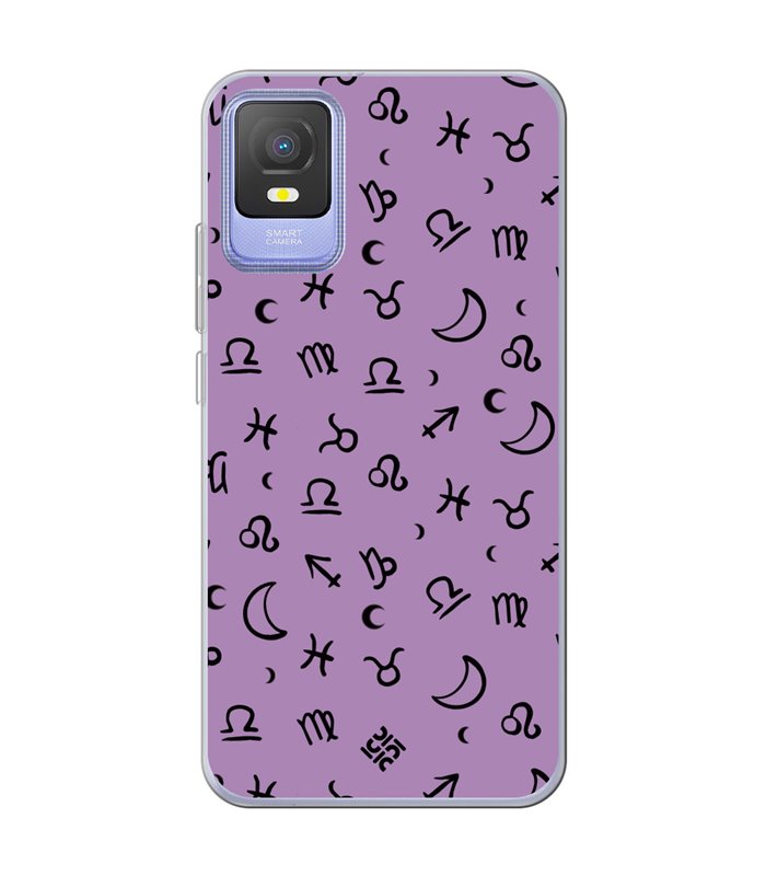 Funda para [ TCL 403 ] Dibujo Esotérico [ 12 Signos del Zodiaco ] de Silicona Flexible para Smartphone