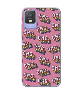 Funda para [ TCL 403 ] Dibujo Frases Guays [ OMG ] de Silicona Flexible para Smartphone 