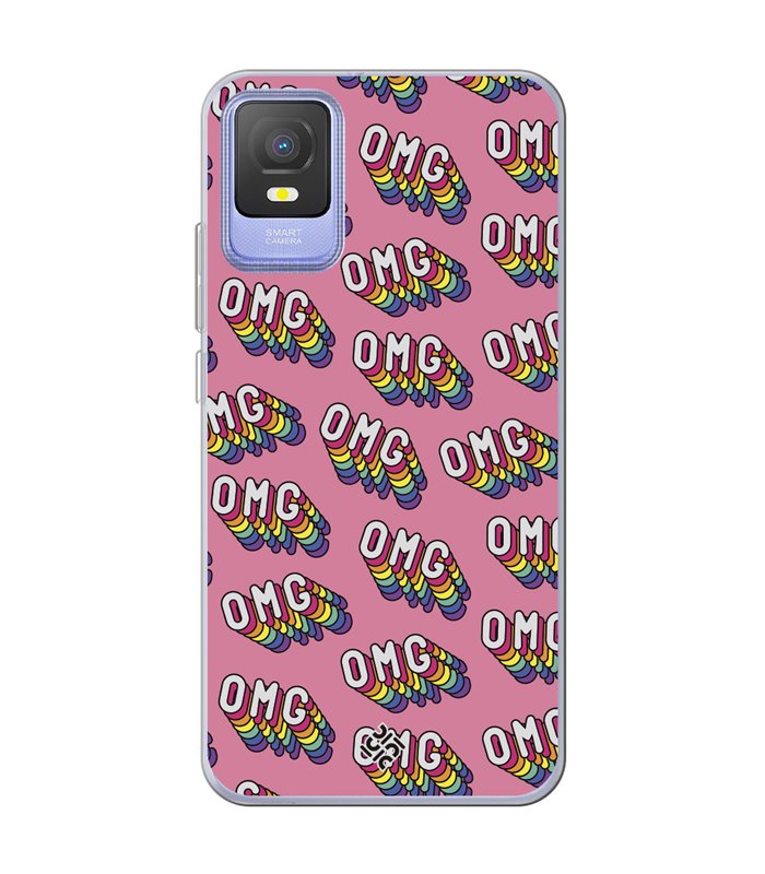 Funda para [ TCL 403 ] Dibujo Frases Guays [ OMG ] de Silicona Flexible para Smartphone 