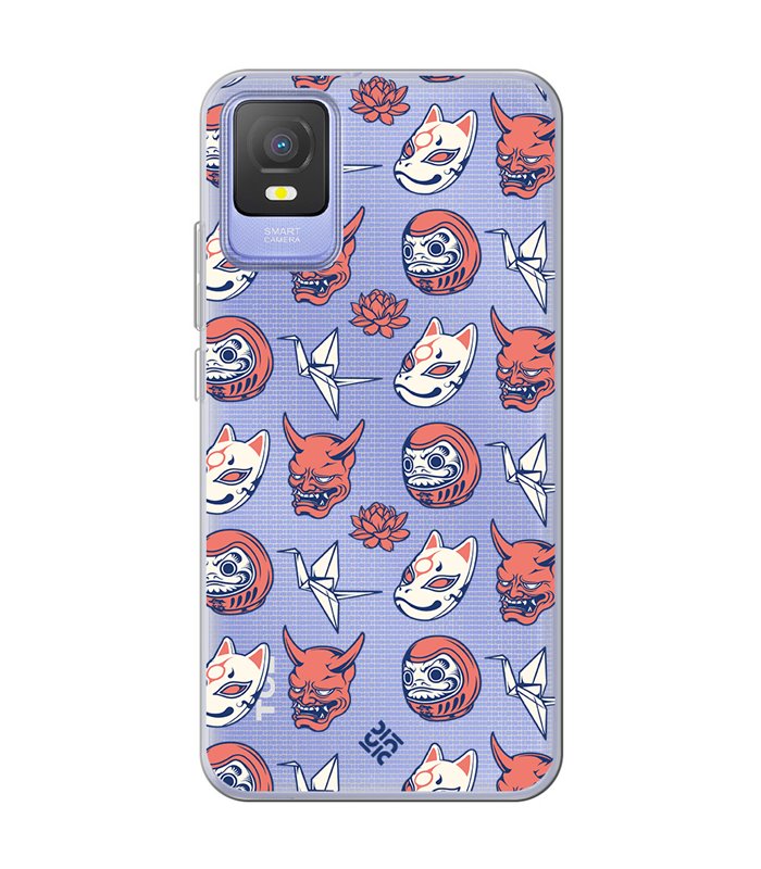 Funda para [ TCL 403 ] Dibujo Japones [ Daruma, Máscara Kitsune y Hannya Japon ] de Silicona