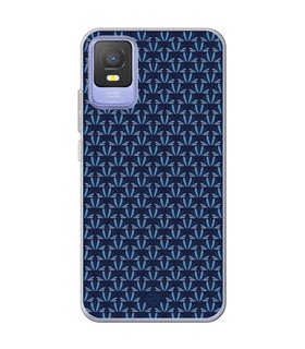 Funda para [ TCL 403 ] Dibujo Japones [ Patron Abstracto Loto Azul ] de Silicona Flexible 