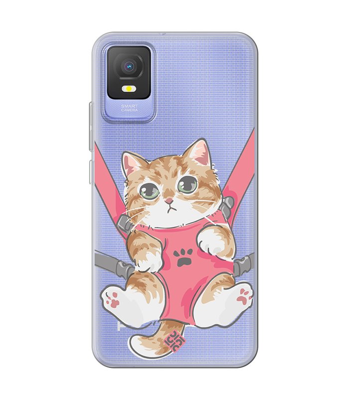 Funda para [ TCL 403 ] Dibujo Mascotas [ Gatito Colgante ] de Silicona Flexible