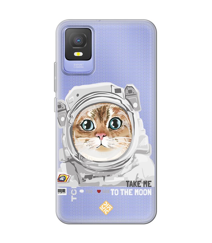 Funda para [ TCL 403 ] Dibujo Mascotas [ Gato Astronauta - Take Me To The Moon ] 