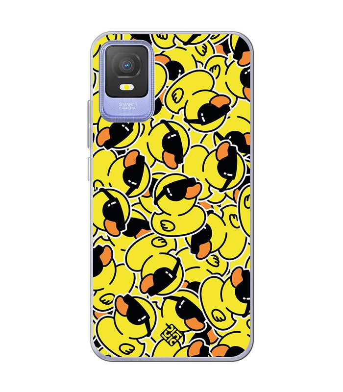 Funda para [ TCL 403 ] Dibujo Mascotas [ Pegatinas Patito Cool ] de Silicona Flexible para Smartphone