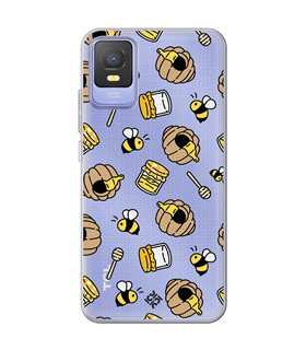 Funda para [ TCL 403 ] Dibujo Mascotas [ Miel y Abejas ] de Silicona Flexible para Smartphone 