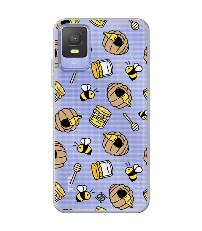 Funda para [ TCL 403 ] Dibujo Mascotas [ Miel y Abejas ] de Silicona Flexible para Smartphone 