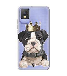 Funda para [ TCL 403 ] Dibujo Mascotas [ Perrito King ] de Silicona Flexible para Smartphone 