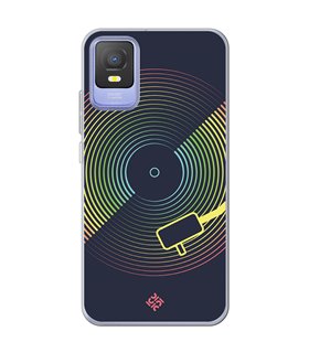 Funda para [ TCL 403 ] Diseño Música [ Dibujo Disco de Vinilo ] de Silicona Flexible