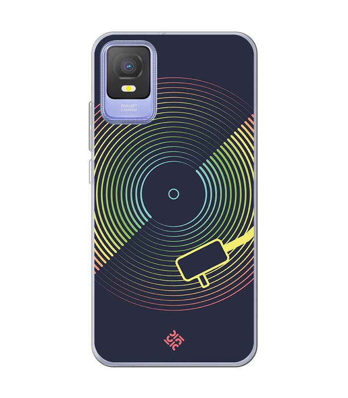 Funda para [ TCL 403 ] Diseño Música [ Dibujo Disco de Vinilo ] de Silicona Flexible