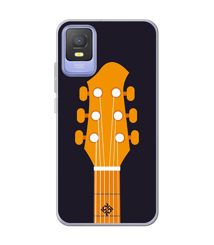 Funda para [ TCL 403 ] Diseño Música [ Mástil y Pala de Guitarra ] de Silicona Flexible