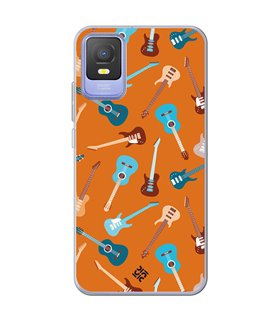 Funda para [ TCL 403 ] Diseño Música [ Tipos de Guitarra ] de Silicona Flexible para Smartphone