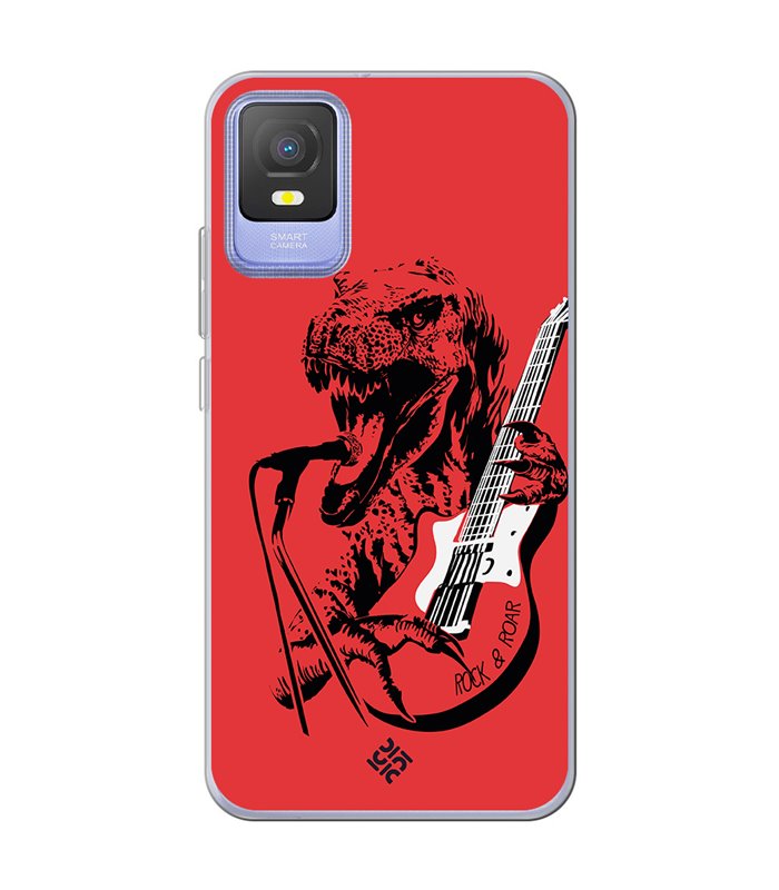 Funda para [ TCL 403 ] Diseño Música [ Rock & Roar - Dinosaurio Tocando la Guitarra ] 