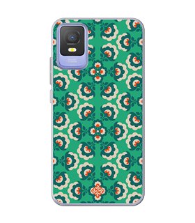 Funda para [ TCL 403 ] Dibujos Retro [ Algodones Verdes - Caleidoscopio ] de Silicona