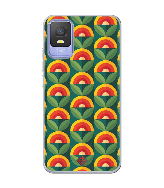 Funda para [ TCL 403 ] Dibujos Retro [ Diseño Flor - Retro ] de Silicona Flexible