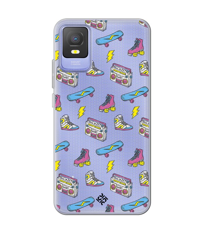 Funda para [ TCL 403 ] Dibujo Tendencias [ Skate Patines Años 90 ] de Silicona