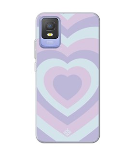 Funda para [ TCL 403 ] Dibujo Tendencias [ Corazones Superpuestos Tonos Pastel ] 